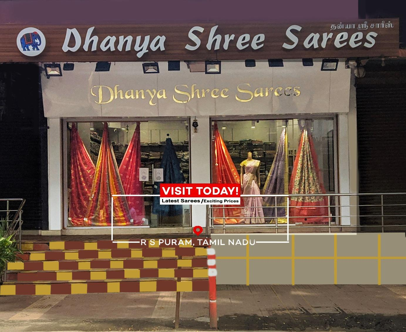 Dhanya Shree Sarees Elephant Banner